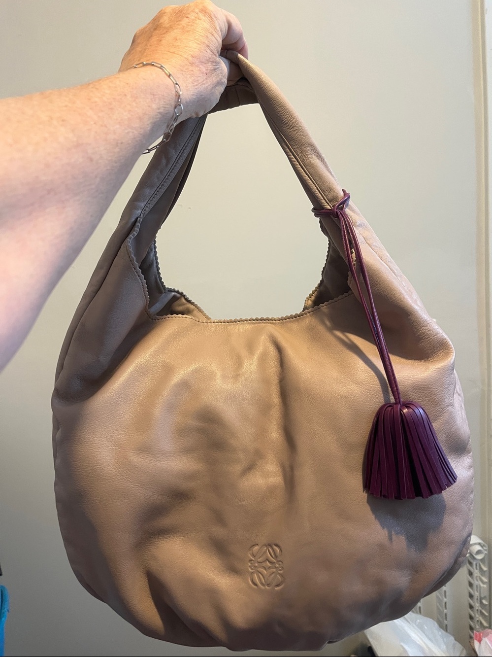 Loewe all Leather Hobo Bag